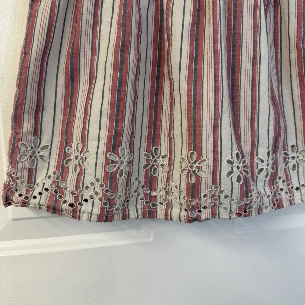 Gap Girls Striped Cotton Dress Eyelet Embroidery Sundress Preppy‎ Size 4